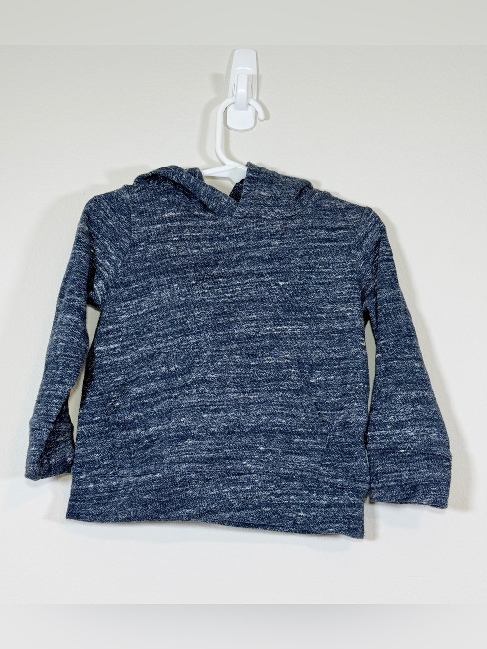 GAP Baby Sweatshirt Hoodie Navy Blue Marled Pullover Casual Toddler Boy 2T
